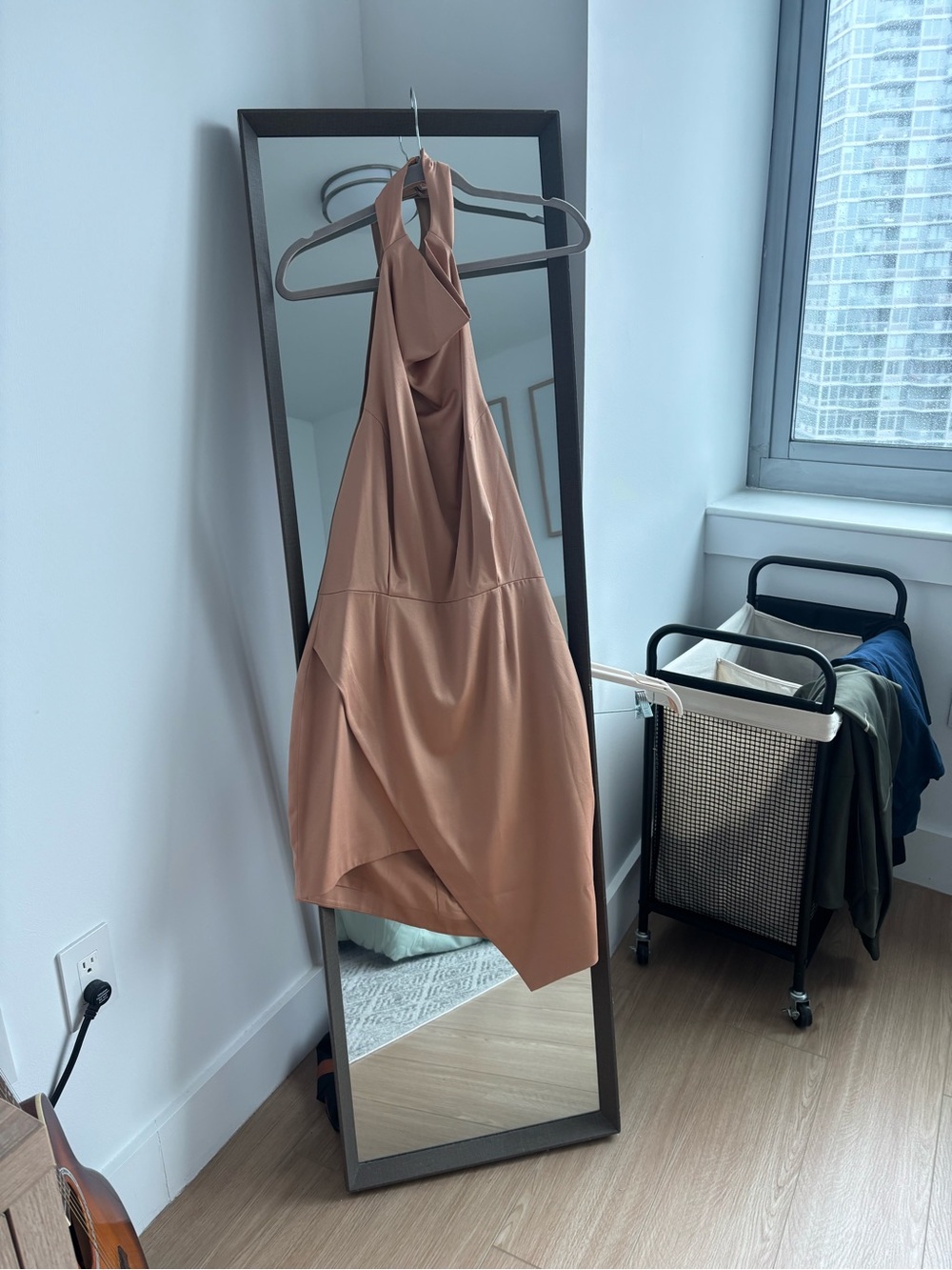 REVOLVE Satin Halter Chemise in Dusty Rose Tan